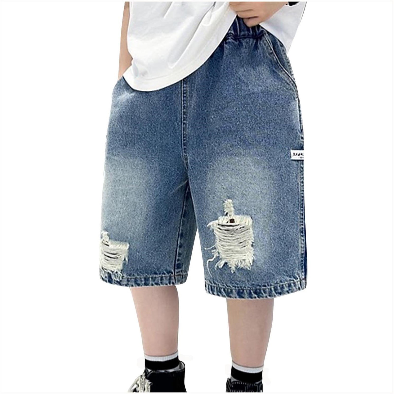 Boys Elastic Waist Denim Shorts